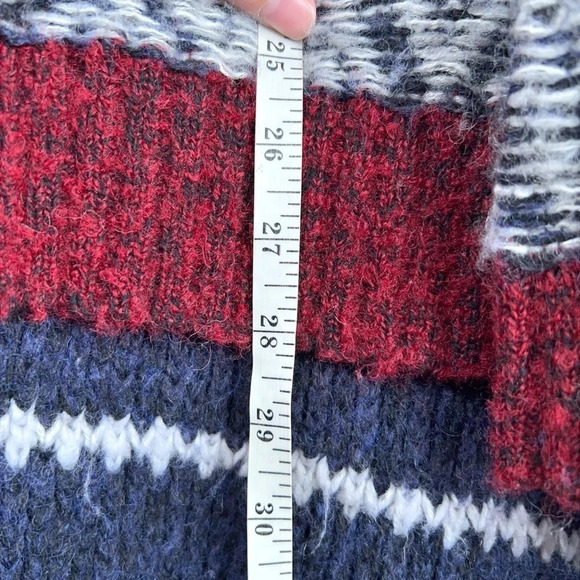 Sleeping On Snow Cardigan Open Front Waterfall Gray Blue Red Long Wool Blend - Picture 14 of 14